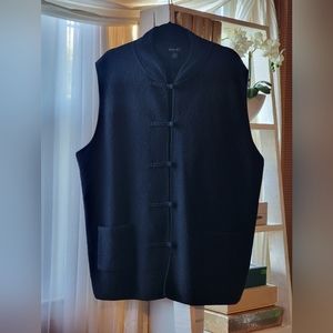 Tally Ho 100% Wool Sweater Vest Black 2X